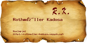 Rothmüller Kadosa névjegykártya